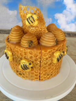 Honey Cake - Honey Bee Cake Soap - Bee Soap - Fake Food - Honey Bee Decor - All Natural Vegan Soap -
