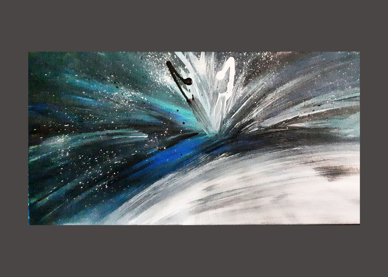 "Explosion" 10x20 Acrylic Painting on Stretched canvas