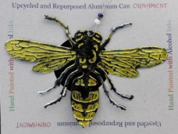 Recycled Aluminum Can Bee Ornament