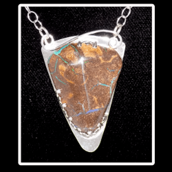 Boulder Opal in Sterling Silver Pendant