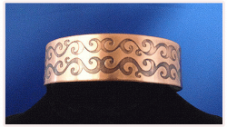 Copper Cuff Bracelet with Small Celtic Scroll Knots