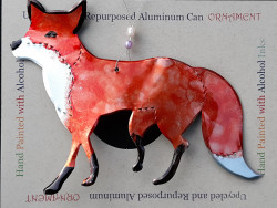 Recycled Aluminum Can Fox Ornament