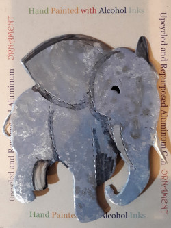 Recycled Aluminum Can Elephant Ornament