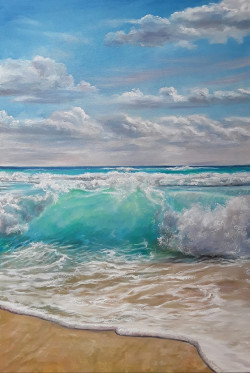 Crashing Wave 21"/30" you can order a print for 20. or 30. or an embellished canvas Giclee in any size